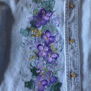 Professionally Hand Painted Denim Shirt - NEW